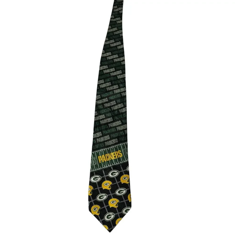 Ralph Marlin RM Sport NFL Green Bay Packers V Logo Helmet Vintage Necktie Silk